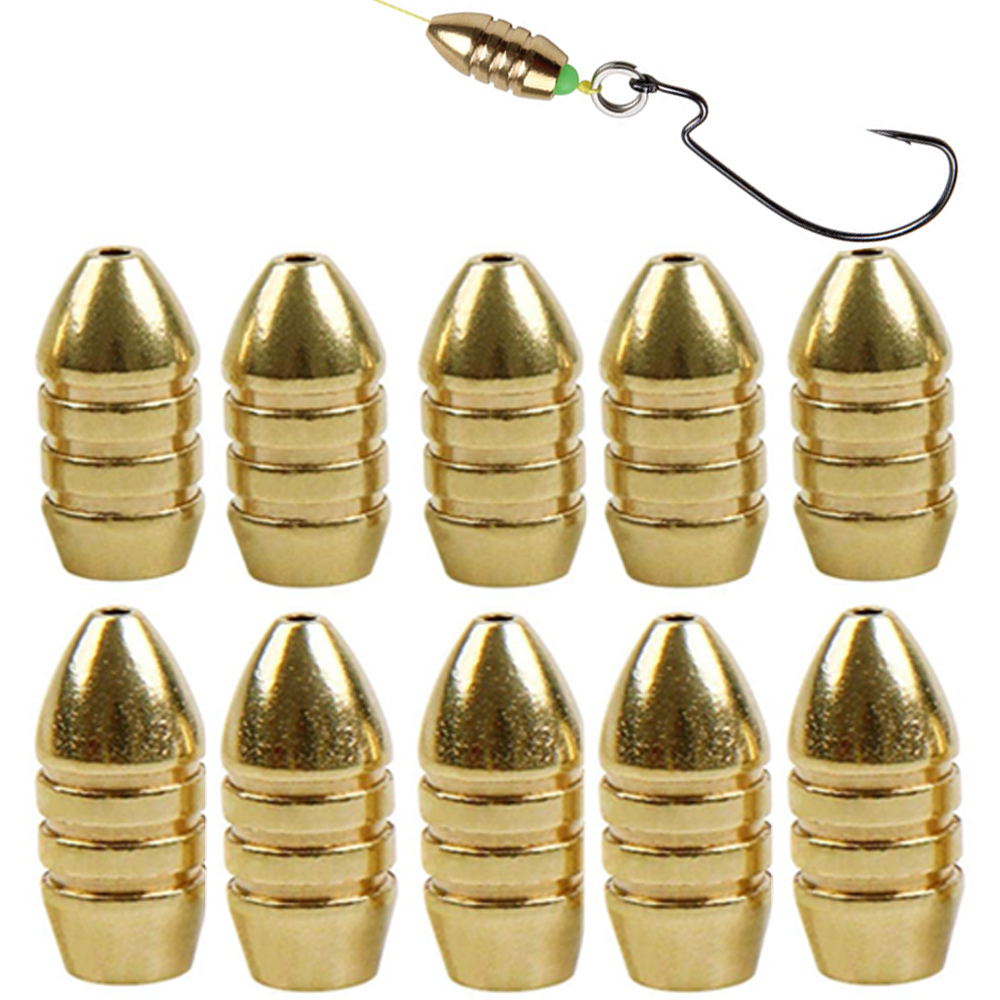 Bass Fishing Lure - 10 Stücke Messing Angeln Gewicht Kupfer