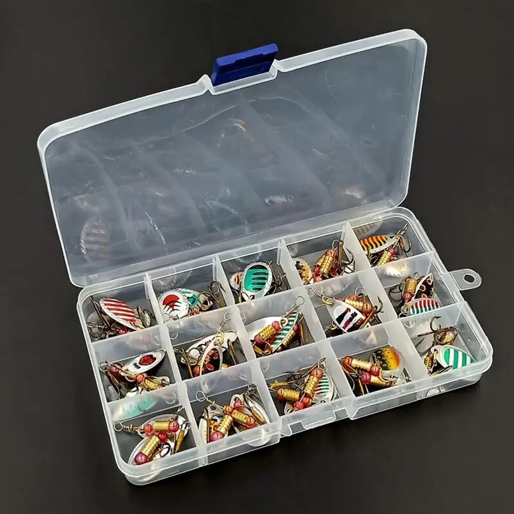 Bass Fishing Lure - 30 Stück Metall-Löffelspinner Angelköder mit Dreifachhaken,
